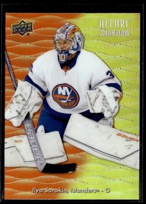 2023-24 Upper Deck Allure Hockey Color Flow Orange Yellow #CF-29 Ilya Sorokin - Image 1 of 2
