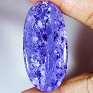 natural CHAROITE oval shape cabochon loose gemstone 80.10 Carat. (27x57x04 mm) - Picture 1 of 6