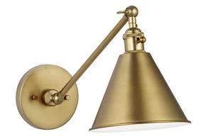 VISUAL COMFORT & CO. SALEM 1-ARM SCONCE-SATIN BRASS - Picture 1 of 4