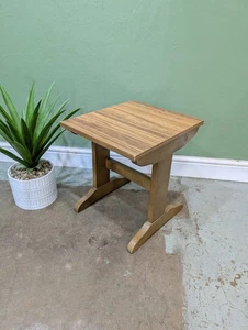 Vintage Teak Veneer Side Table Mid Century Modern Wine Plant Stand.    S - Picture 1 of 7