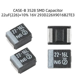 CASE-B_3528 SMD Tantalum Capacitor 22uF(226)±10% 16V 293D226X9016B2TE3 - Picture 1 of 15