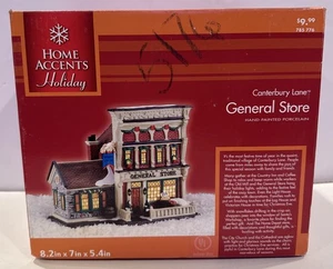 Home Accents Holiday Canterbury Lane General Store Lighted Porcelain Buildng - Picture 1 of 9