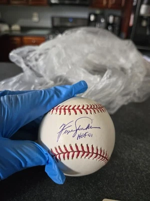 FERGIE JENKINS FERGUSON HOF 91 CUBS RANGERS SIGNED AUTO HOF OML BASEBALL Steiner - Image 1 of 4