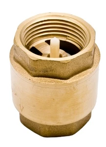 1" Brass In-Line Spring Check Valve - 200WOG - Picture 1 of 5