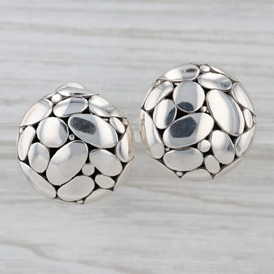 John Hardy Kali Earrings Sterling Silver Clip On Omega Back Statement - Image 1 of 4