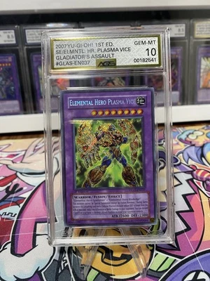 Yu-Gi-Oh! Elemental Hero Plasma Vice 1st Edition GLAS-EN037 AGS 10 GEM MINT - Image 1 of 2