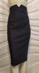 Neu mit Etikett Valia schwarz hohe Taille Korsett Stretch Bleistiftrock Gürtelschlaufen Größe XL - Bild 1 von 10