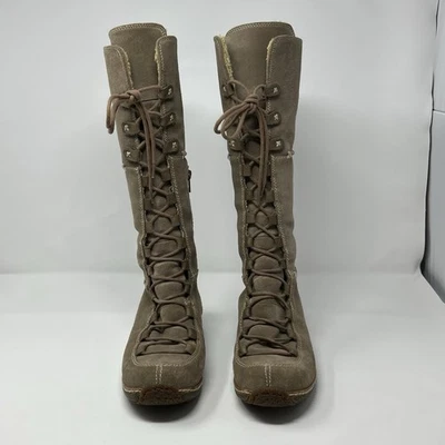 Timberland Women’s Lace Up Tall Leather Boots 61356 Brown 8M Shearling Lined - Image 1 of 4