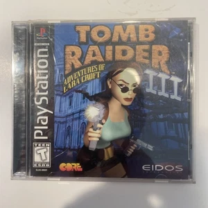 Tomb Raider III 3 (PlayStation 1 PS1) Black Label CIB COMPLETO E TESTATO - Foto 1 di 4