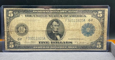 1914 $5 Federal Reserve Note,  Atlanta Georgia - Image 1 of 2