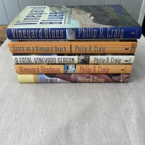 SIGNED Lot 5 Philip R Craig MARTHA'S VINEYARD Cozy Mystery Books 7 10 11 12 13 - Picture 1 of 11