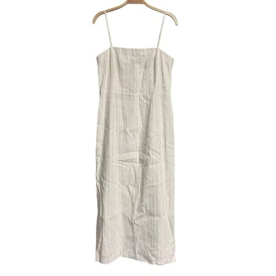 Theory Striped Midi Dress Linen Blend - Image 1 of 4