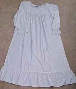 Victorian Nordstrom Character Satin Cotten Blend Long Embroidered Nightgown... - Picture 1 of 4