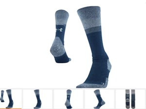 Under Armour Men’s 1 Pair Training Crew Sock Blue SZ 8-12 Black SZ 8-12 NWT - Picture 1 of 5