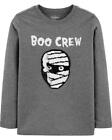 Oshkosh Halloween Gray Long Sleeve T Shirt Flip Mummy to Skull Sequins Sz 4