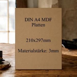 6x DIN A4 MDF Platten | 210x297mm | Materialstärke 3mm | Holz Platte SYWOOD - Bild 1 von 2