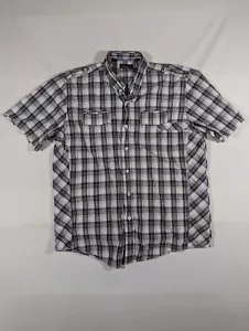 Camicia 7 Diamanti Uomo XXL Bottoni Manica Corta Stampa Grafica Plaid Multicolore - Foto 1 di 9