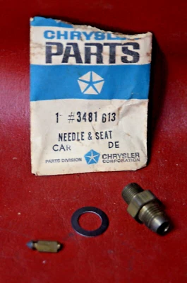 NOS Mopar 3481613 Carburetor Jet Needle &Seat Dodge Chrysler Plymouth Carb OEM - Изображение 1 из 4
