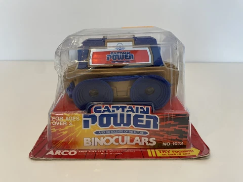 Vintage 1987 Mattel Arco CAPTAIN POWER BINOCULARS Toy Set NIB SEALED Cover