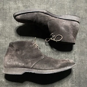 Ermenegildo Zegna Suede Chukka Boots Mens Size 11 EE Brown Lace Up Made In Italy - Picture 1 of 14