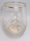 VINTAGE SOUVENIR PRAGUE PRAHA M-SEPARATE CLEAR GLASS BEER MUG CUP w/ GOLD TRIM