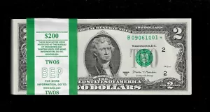 $2 Bill 2017A New York STAR NOTE PACK 100 SEQ NOTES BEP STAR STRAP UNC - Picture 1 of 2