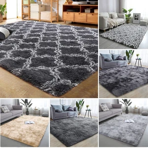 Large Shaggy Fluffy Rugs Anti-Slip Super Soft Mat Living Room Bedroom Carpet Rug - Picture 1 of 20