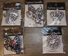 LOT OF 5 BELAGIO FASHION SPARKLE RHINESTONE BROOCHES, 2&quot; - 3&quot;, NEW IN PACKAGES