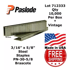 Grapas PASLODE PN-30-5/8 3/16"" x 5/8"" de largo 0,025 espesor 21 Ga 10.000 por 712333 - Imagen 1 de 2