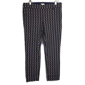 J. CREW Damen Gr. 6 M Winnie Hose Stretch Square Grafikdruck Marineblau Rosa Weiß - Bild 1 von 10