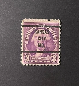 Kansas City, Missouri Type 63 Precancel - 3 cents Washington U.S. #720 - MO - Picture 1 of 1