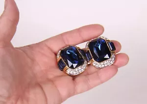 Toplin Weinberg 1990 Couture verde blu strass bianco - Foto 1 di 4