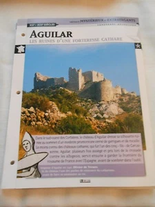 Castle Château Aguilar les ruines forteresse Cathare Languedoc France Fiche - Imagen 1 de 2