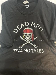 Disney "Dead Men Tell No Tales" Herren T-Shirt XL Schwarz Kurzarm Neu - Bild 1 von 12
