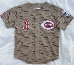 Cincinnati Reds Ken Griffey Jr #3 Camo Camouflage Baseball Jersey SGA Size Y-L - Picture 1 of 11