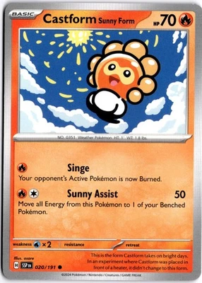 Castform Sunny Form  Common SV08: Surging Sparks 020/191 NM - Image 1 of 2