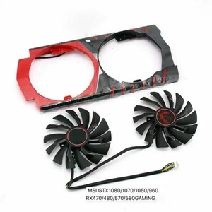 Pair Fans Cooler Fan For MSI GTX 1080 1070 1060 960 RX470 480 PLD10010S12HH 95mm - Afbeelding 1 van 6