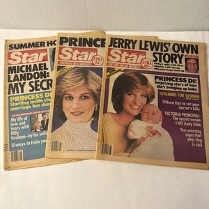 Lot of 3 Star Magazines 1982 Princess Diana Baby Prince William Michael Landon - Imagen 1 de 8