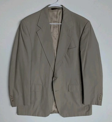 HASPEL Vtg Solid Beige Khaki BLAZER SUIT COAT JACKET Men's 40R - Image 1 of 4