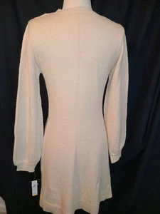 SANDRA DARREN Sweater Dress, Midi, Ivory Long Sleeve, Size PMD, NWT - Picture 1 of 10