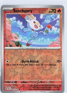 Scorbunny (026/142), SV07: Stellar Crown, Reverse Holo, Common - Picture 1 of 2