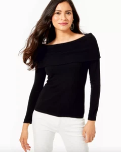 NEU Lilly Pulitzer Christin schulterfreier Pullover schwarz XXS $ 138 - Bild 1 von 5