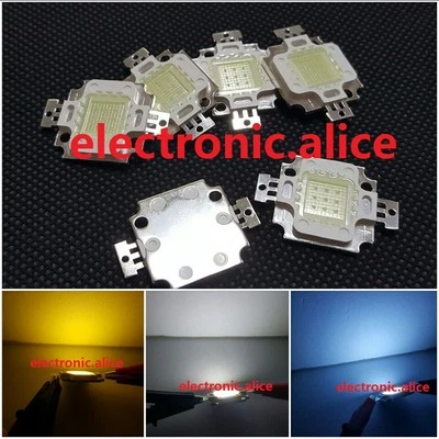10W LED SMD Chip 900LM Cool White Beads Warm White Blue Red  RGB 9-12V - Image 1 of 3