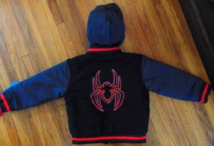 Marvel Spiderman Hooded Full Zip Toddler Kids Jacket size 4 Quilted Lining New - Picture 1 of 9