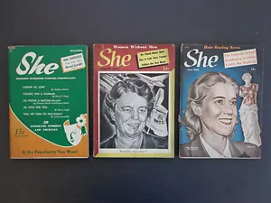 Lot: She, The Magazine for the Modern Woman, Dec.’43, Aug.’44, June’45 INV2190 - Foto 1 di 7