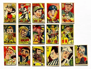 "MENKO" VINTAGE 1948 JAPANESE BASEBALL CARDS lot 16 - Mickey Mouse & Betty ,,, - Zdjęcie 1 z 19