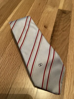 Corbata de seda Valentino a rayas bebé azul y rojo Italia - 60L 3,5W Foto 1 de 4