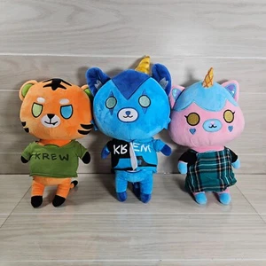 Krew District Lot of 3 12" Teddy Bear Plush Stuffed Animal Rainbow Draco Funneh - Picture 1 of 9