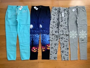NWT Lot of 4 -GAP Girls Leggings HALLOWEEN Bat Spider Pumpkin blue sweatpants - Picture 1 of 5