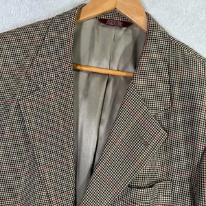 Chaqueta Blazer DE COLECCIÓN Corbin Para Hombre 44L Beige 3btn Pata de Gallo Cuadros Preppy Informal - Imagen 1 de 12